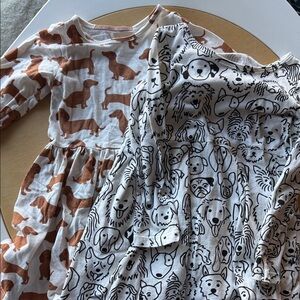 Winter water factory organic Adorable Dog Print Dresses washed and hung dry